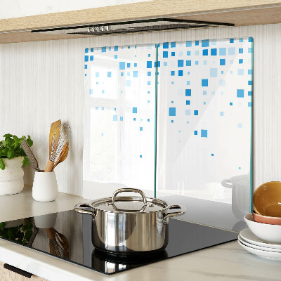 Tábua para cozinha Quadrados azuis em um fundo branco