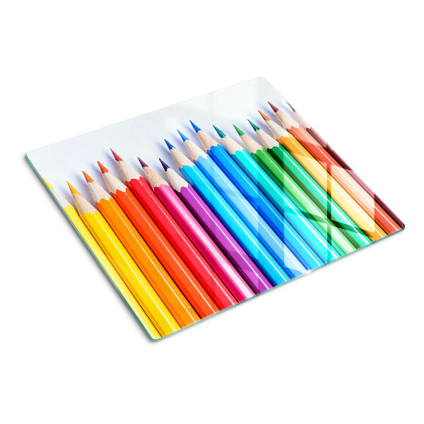 Tábua para cozinha Lápis de cor em uma fileira