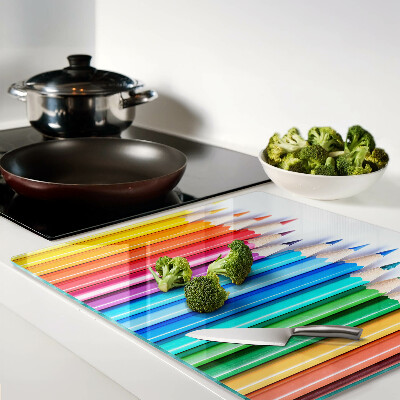 Tábua para cozinha Lápis de cor em uma fileira