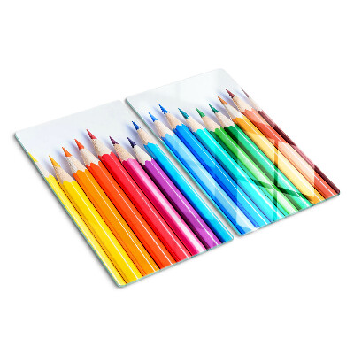 Tábua para cozinha Lápis de cor em uma fileira