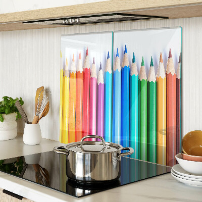 Tábua para cozinha Lápis de cor em uma fileira