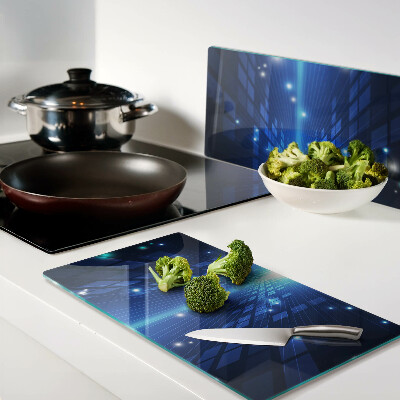 Tábua para corte Padrão tecnológico em tons de azul