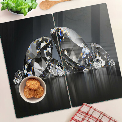 Tábua para cozinha Diamantes em um fundo preto