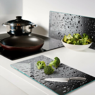 Tábua para corte Gotas de água no vidro