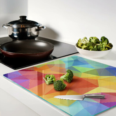 Tábua para cozinha A geometria dos triângulos coloridos