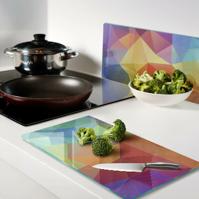 Tábua para cozinha A geometria dos triângulos coloridos