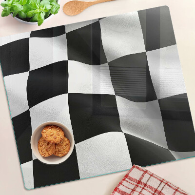 Tábua para corte Tabuleiro de xadrez em preto e branco