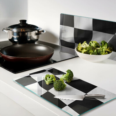 Tábua para corte Tabuleiro de xadrez em preto e branco