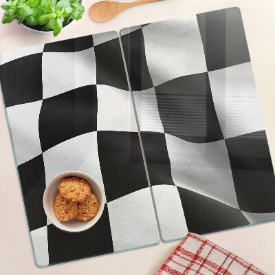 Tábua para corte Tabuleiro de xadrez em preto e branco