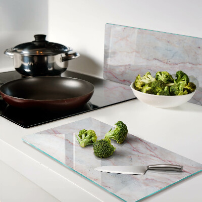 Tábua para cozinha Padrão de mármore em tons de rosa