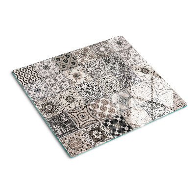 Tábua para corte Padrões de azulejos em tons de cinza