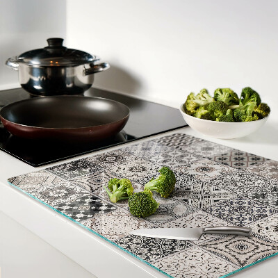 Tábua para corte Padrões de azulejos em tons de cinza