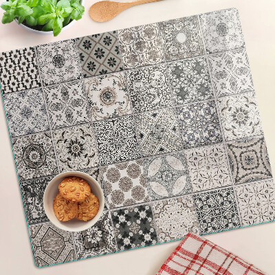 Tábua para corte Padrões de azulejos em tons de cinza