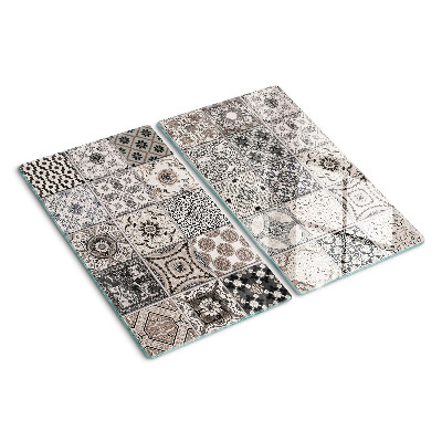 Tábua para corte Padrões de azulejos em tons de cinza