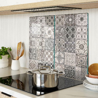 Tábua para corte Padrões de azulejos em tons de cinza