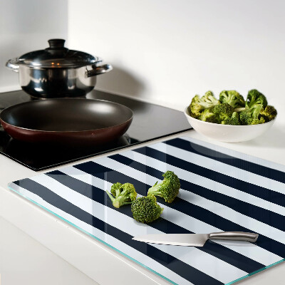 Tábua para cozinha Listras verticais em azul marinho e branco