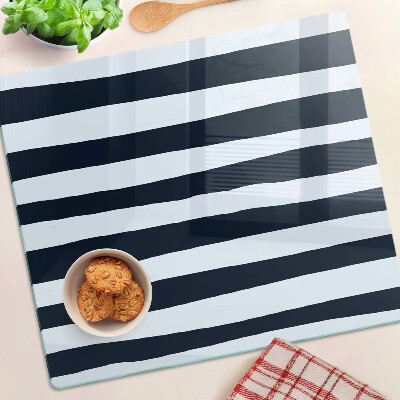 Tábua para cozinha Listras verticais em azul marinho e branco