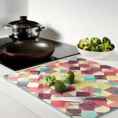 Tábua para cozinha A geometria dos círculos coloridos