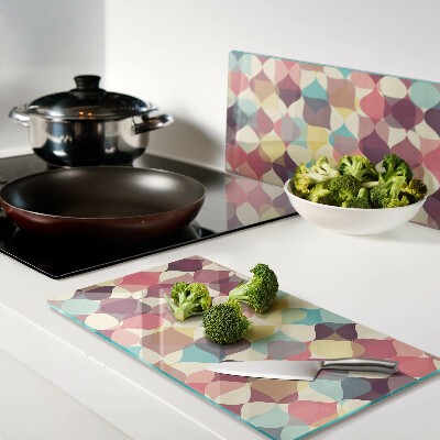 Tábua para cozinha A geometria dos círculos coloridos