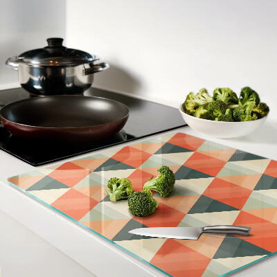 Tábua para corte Triângulos em tons de laranja