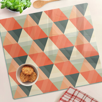 Tábua para corte Triângulos em tons de laranja