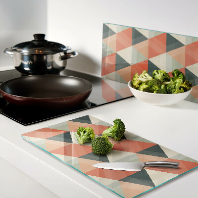 Tábua para corte Triângulos em tons de laranja