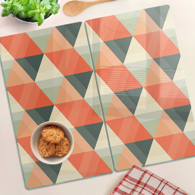 Tábua para corte Triângulos em tons de laranja