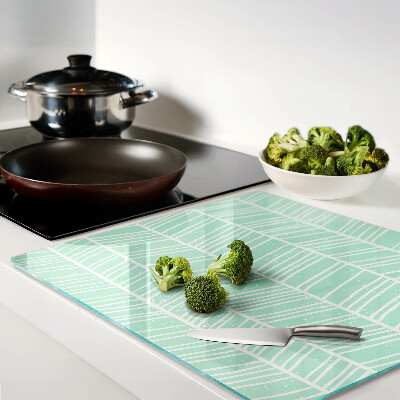 Tábua para cozinha Listras verdes com linhas brancas