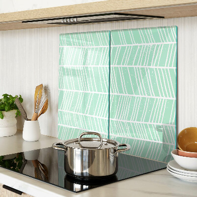 Tábua para cozinha Listras verdes com linhas brancas