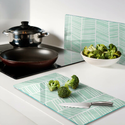 Tábua para cozinha Listras verdes com linhas brancas