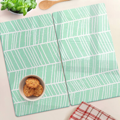 Tábua para cozinha Listras verdes com linhas brancas
