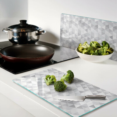 Tábua para corte Motivo triangular em tons de cinza