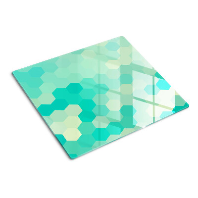 Tábua para cozinha Padrão hexagonal em tons de turquesa