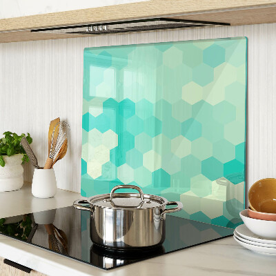 Tábua para cozinha Padrão hexagonal em tons de turquesa