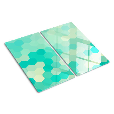 Tábua para cozinha Padrão hexagonal em tons de turquesa