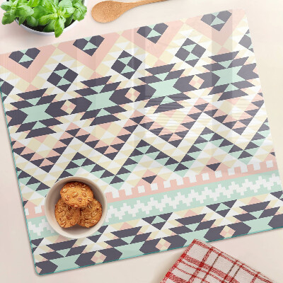 Tábua para corte Motivo geométrico em cores pastel