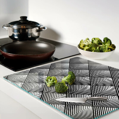Tábua para cozinha Geometria em preto e branco