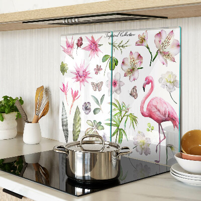 Tábua para cozinha Coleção de flores e pássaros tropicais