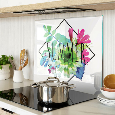 Tábua para corte Flores de verão com a palavra