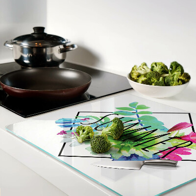 Tábua para corte Flores de verão com a palavra