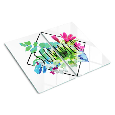 Tábua para corte Flores de verão com a palavra