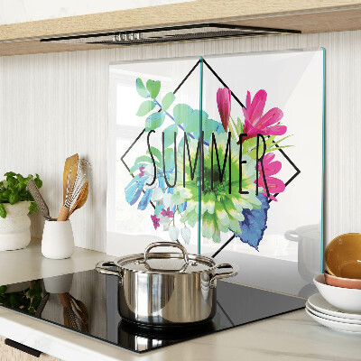 Tábua para corte Flores de verão com a palavra