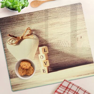 Tábua para cozinha Amor e coração