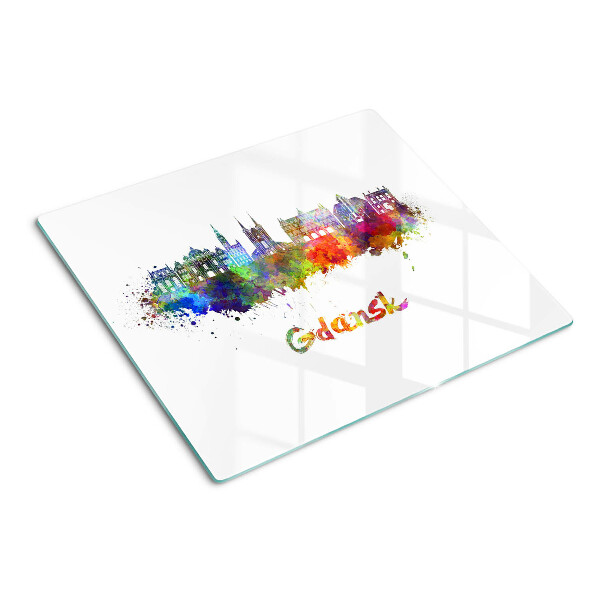 Tábua para corte Gdansk em cores aquarela