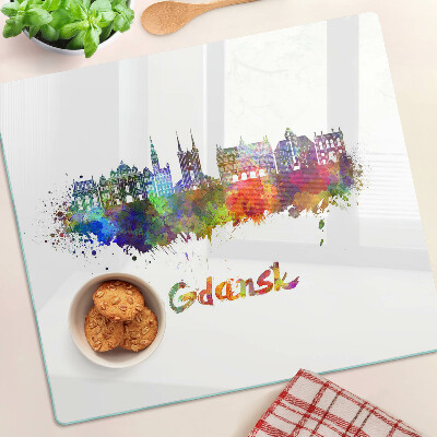 Tábua para corte Gdansk em cores aquarela