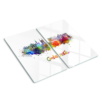 Tábua para corte Gdansk em cores aquarela