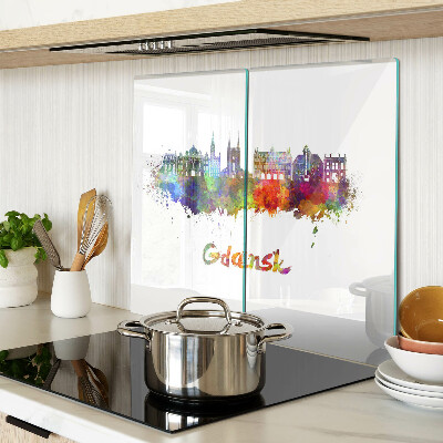 Tábua para corte Gdansk em cores aquarela