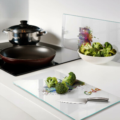 Tábua para corte Gdansk em cores aquarela