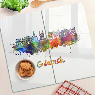 Tábua para corte Gdansk em cores aquarela