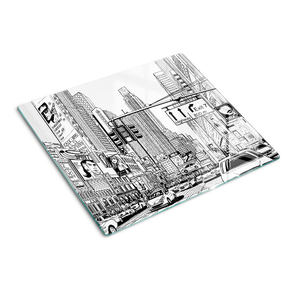 Tábua para cozinha Nova York no estilo de história em quadrinhos